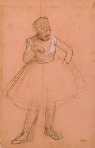 Edgar Degas - Ballet Dancer Adjusting her Costume, 1872 or 1873