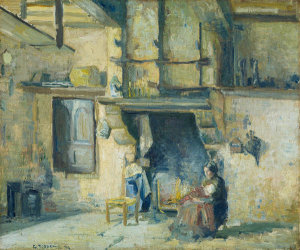 Camille Pissarro - The Kitchen at Piette's, Montfoucault, 1874