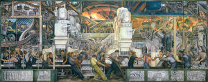 Diego Rivera - Detroit Industry, Manufacture of Engine and Transmission (North Wall Largest Panel)