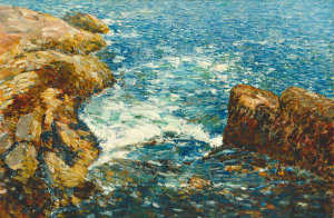 Childe Hassam - Surf and Rocks, 1906