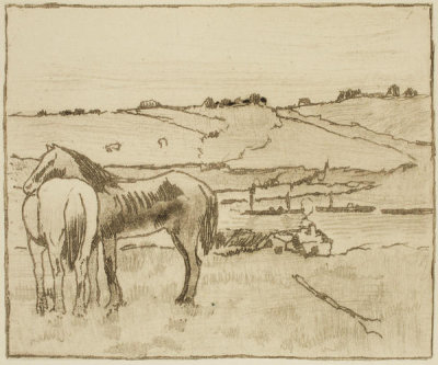 Edgar Degas - Horses in the Meadow, 1891-1892