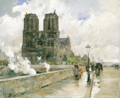 Childe Hassam - Notre Dame Cathedral, Paris, 1888, 1888