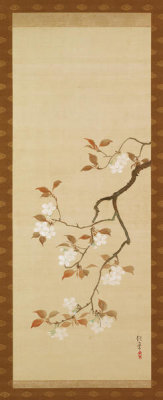 Sakai Hoitsu - Triptych of the Seasons: Cherry Blossoms, early 19th century
