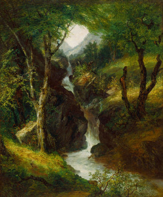 John Frederick Kensett - Cascade in the Forest, 1852